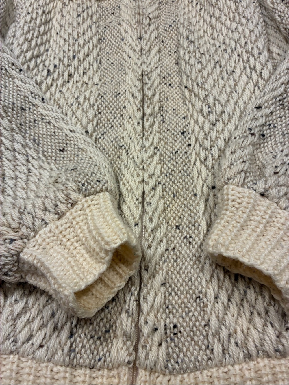VTG Branigan Weavers Ireland Chunky Wool Woven Zip Up Sweater Jacket - Picture 6 of 12